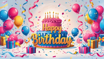 happy card with balloons