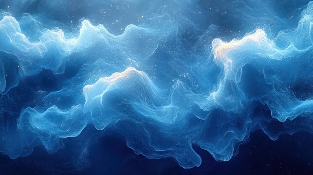 Artistic dynamic blue pattern featuring motion effects and fluid shapes for a creative touch