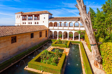Generalife Palace in Granada city, Spain