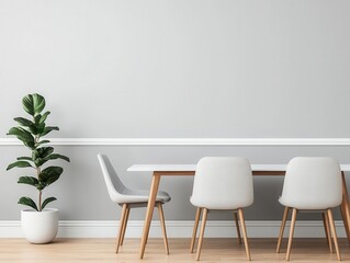 Elegant minimalist coworking space with soft lighting, clean lines, and neutral furniture, Coworking Space, Elegant and Simple