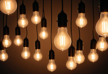 Background of lamps, light bulbs, light bulb idea
