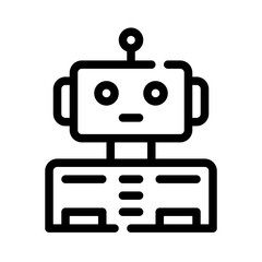 Icon Technology Robot With Style Outline