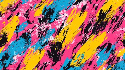 Abstract Colorful Paint Splashes and Strokes