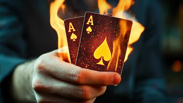Stunning Visuals of Fiery Playing Cards: The Ace of Spades Ignites a Captivating Scene