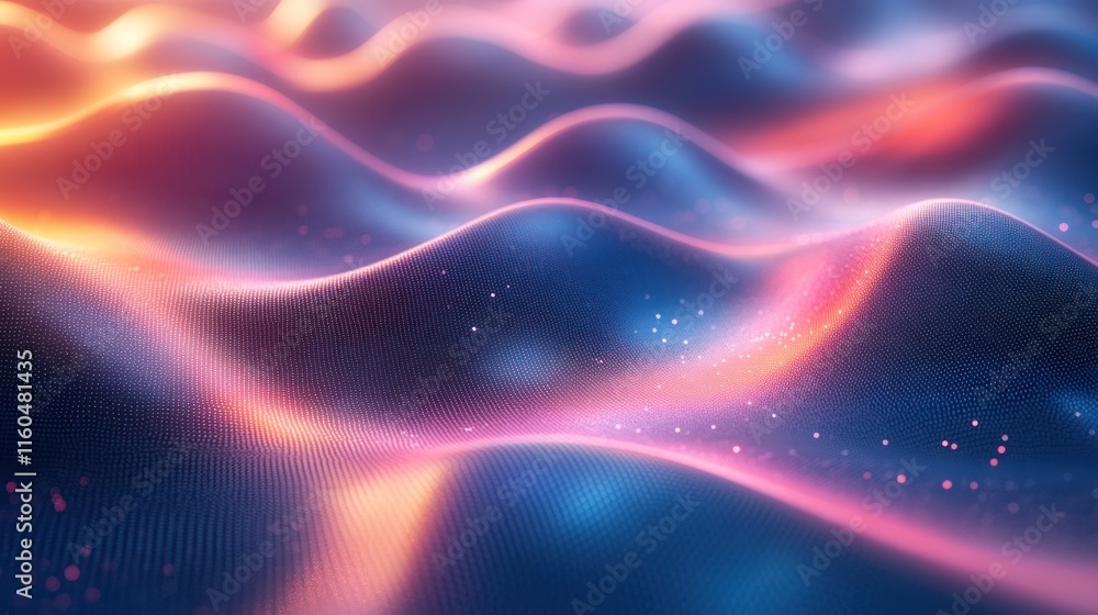 Poster gradient blue geometric background featuring smooth transitions and interconnected shapes for techno