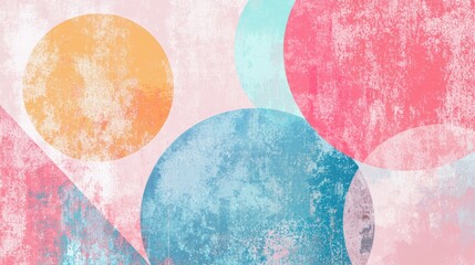 Abstract Pastel Circles Background Design Featuring Textured Overlays