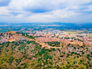 Xativa Castle aerial panoramic view, Spaint