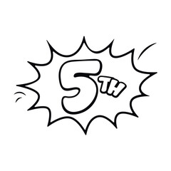 Vibrant comic-style 5th sign, perfect for kids' birthday celebrations