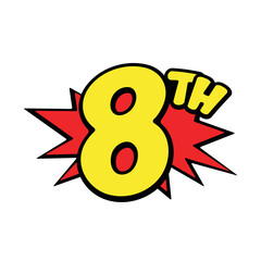 Vibrant comic-style 8th sign, perfect for kids' birthday celebrations