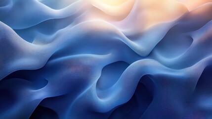 Obraz premium Modern blue geometric shapes with transparency and gradient light effects for an elegant, flowing design