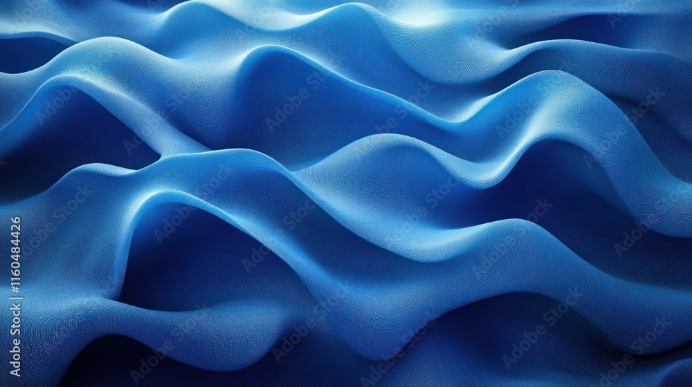 Poster organic dynamic blue background blending natural curves with soft gradients for a calm yet modern de