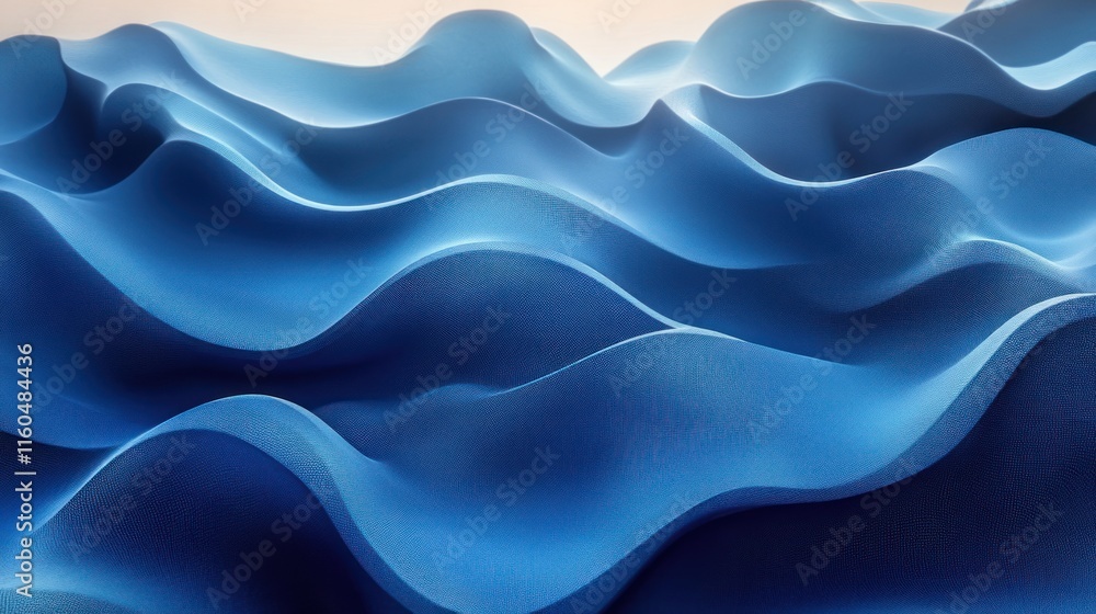 Poster organic dynamic blue background blending natural curves with soft gradients for a calm yet modern de