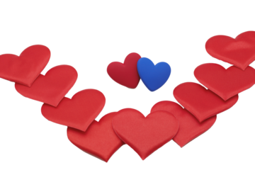 ornament, decoration, picture, background declaration of love, Valentine's Day, frame of red hearts and connection of two hearts, male and female heart,