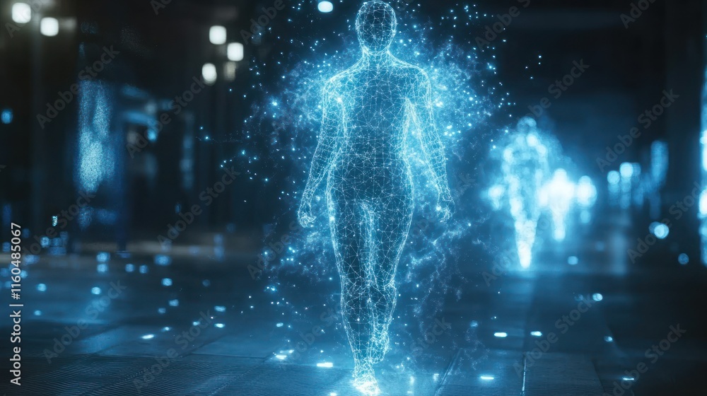 Poster quantum ai with motion speed visualization, featuring intricate quantum designs and glowing digital 