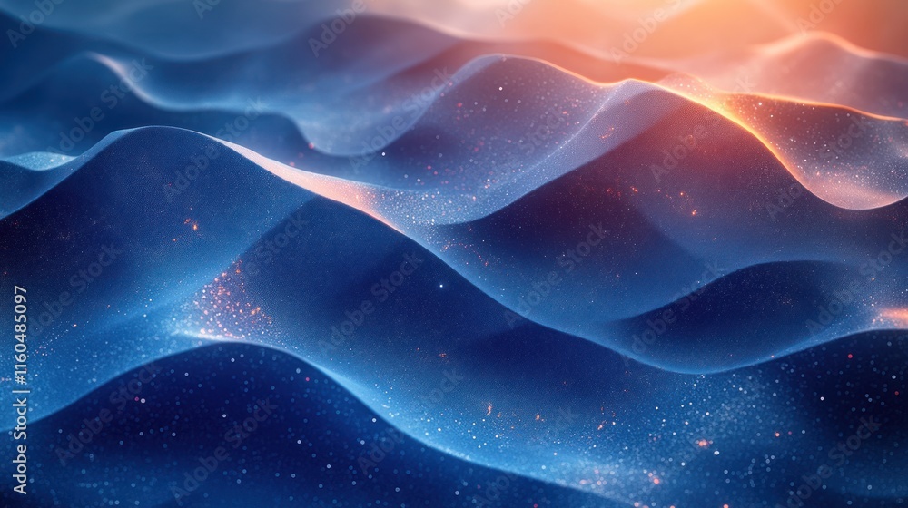 Poster quantum blue geometric background design with complex, layered shapes and vibrant gradient textures