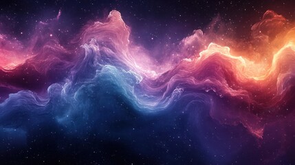 Obraz premium Space-inspired blue and purple fluid shapes with cosmic gradients and abstract wave patterns