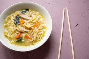 wonton ramen noodle soup asian food