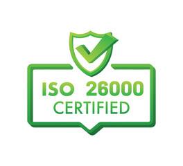 ISO 26000 Social Responsibility Certification Icon – Ethical Business Standards Badge