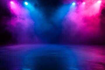 Pink and Blue Stage Lighting Illustration, Abstract Background
