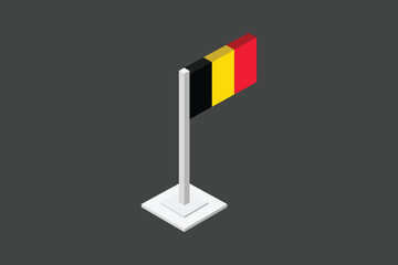 Belgium flag 3d style, Flag of Belgium national country symbol illustration Vector, Rectangle Belgium flag illustration, Flat vector illustration
