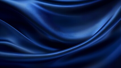 Obraz premium Background Texture: Silk Satin Wavy Velvet Material. Deep Navy Blue Abstract Background.