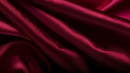 Obraz premium Background Texture: Silk Satin Wavy Velvet Material. Deep Dark Burgundy Crimson Abstract Background.