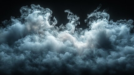 Dramatic Smoke Effect on Black Background. Generative AI