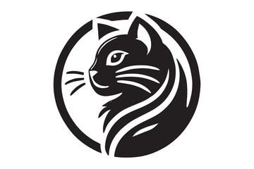Cat logo vector and silhouette 