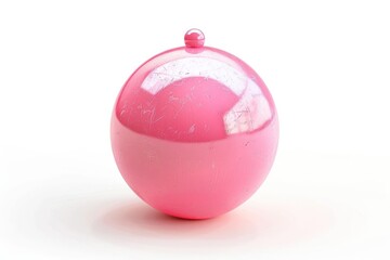 3d render of pink bomb over white background