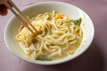 wonton ramen noodle soup asian food