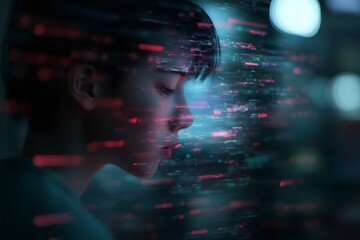 Computer programmer interacting with artificial intelligence code stream