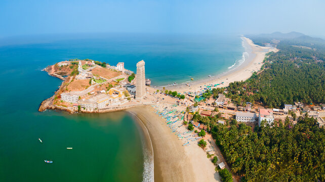Murudeshwara Temple aerial panoramic view in India