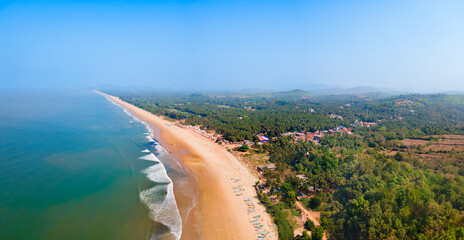 Gokarna Beach aerial panoramic view in India
