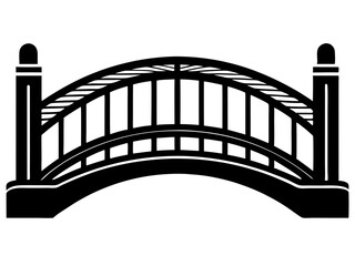 bridge black silhouette vector, Simple silhouette Design vector icon with white background