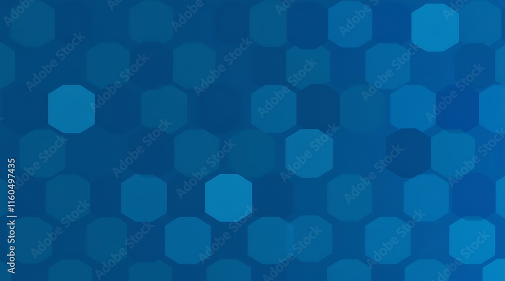 Poster abstract blue hexagon pattern: a mesmerizing, seamless pattern of overlapping hexagons in various sh