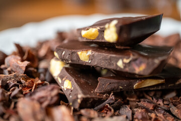 Dark chocolate,cacao and nuts