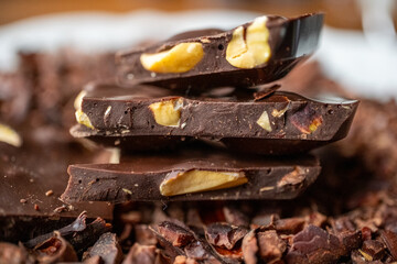 Dark chocolate,cacao and nuts