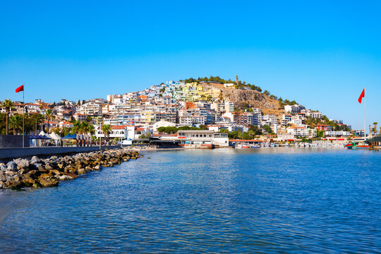 Kusadasi city seafront promenade in Aydin Province in Turkey