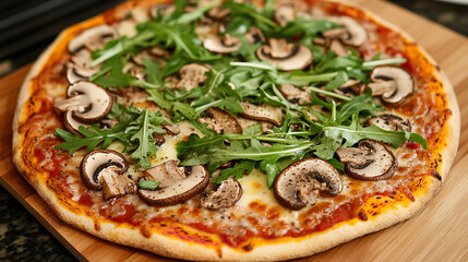 Freshly baked pizza with vibrant toppings