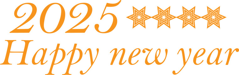 Happy New Year 2025 logo text design. New year celebration banner, greeting card and poster element. Holiday vector. New year ornament. Decoration colorful element isolated on transparent background.