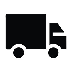 Simple black silhouette of a delivery truck.