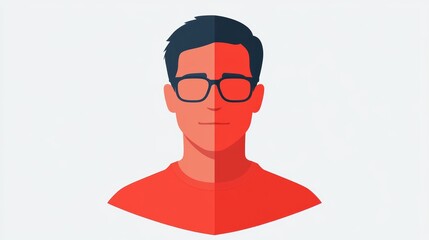 Thoughtful gaze, a portrait of man with glasses reflecting contemplation