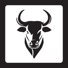 black and white Bull, Bull head 