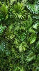 Lush green foliage covering a wall during daylight in a natural setting