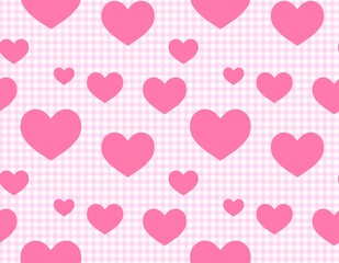 ハートのシームレスパターン　B-3'