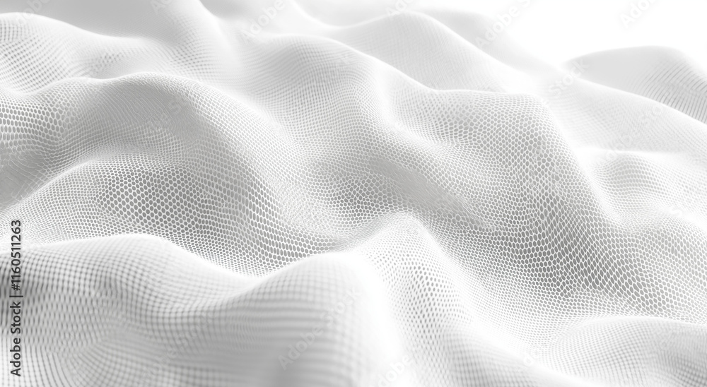 Poster abstract low-poly mesh on white background with light gray tones, adding futuristic depth. ideal for