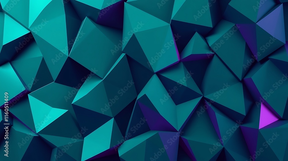 Poster abstract teal and purple geometric pattern: a captivating abstract background with a dynamic, textur