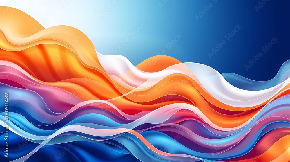 Poster abstract liquid waves: a captivating abstract background of fluid, vibrant, and dynamic curves in a 