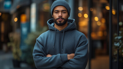 Fototapeta premium Male Blank Hoodie for Custom Design