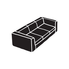 Simple Vector Illustration of a Modern Sofa